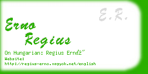 erno regius business card